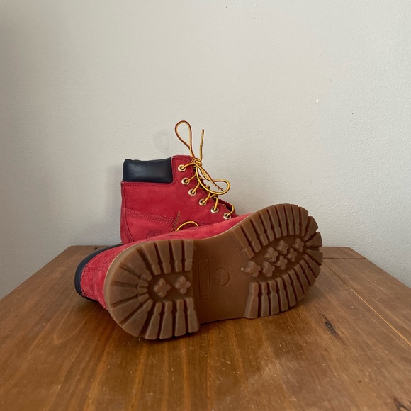 Timberland Youth Red Lace up Boots 2Y - Picture 5 of 5